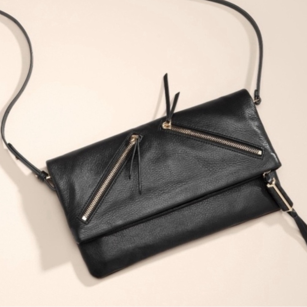 Covet by Stella & Dot Waverly clutch / crossbody bag in black with gold hardware
